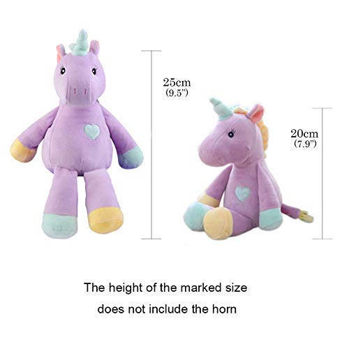 Georgie Porgy Peluche Unicornio Terciopelo Super Suave Osito de Peluche Animal Juguete Suave para Niños (Púrpura)