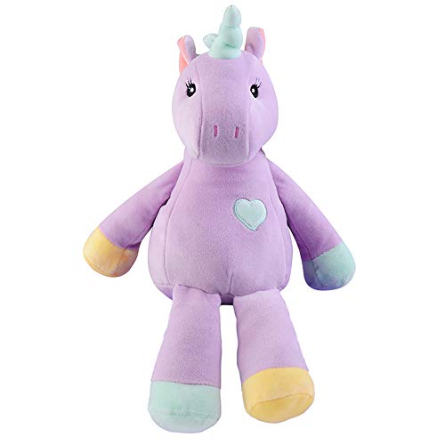 Georgie Porgy Peluche Unicornio Terciopelo Super Suave Osito de Peluche Animal Juguete Suave para Niños (Púrpura)