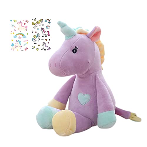 Georgie Porgy Peluche Unicornio Terciopelo Super Suave Osito de Peluche Animal Juguete Suave para Niños (Púrpura)