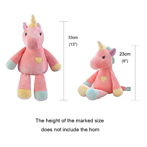 Georgie Porgy Peluche Unicornio Terciopelo Super Suave Osito de Peluche Animal Juguete Suave para Niños (Rosado)