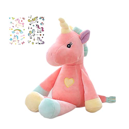 Georgie Porgy Peluche Unicornio Terciopelo Super Suave Osito de Peluche Animal Juguete Suave para Niños (Rosado)