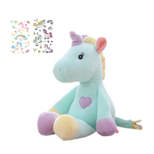 Georgie Porgy Peluche Unicornio Terciopelo Super Suave Osito de Peluche Animal Juguete Suave para Niños (Verde)