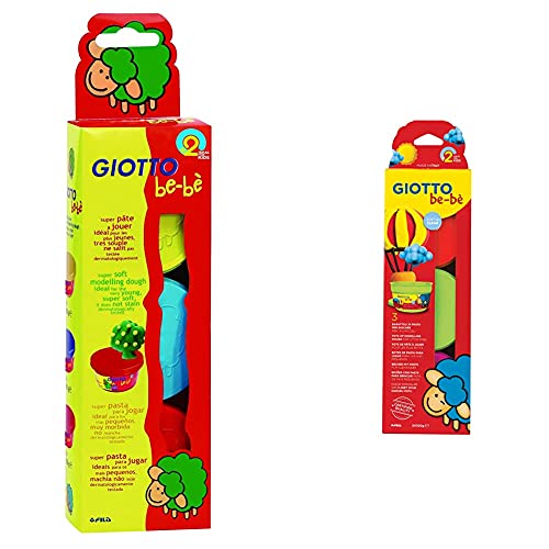 Giotto be-bè 462501 Pack de 3 Pastas para Jugar, Multicolor + Súper Pasta para Jugar 100 G. EST. 3 Uds. (NAR.+mag.+Ver.)