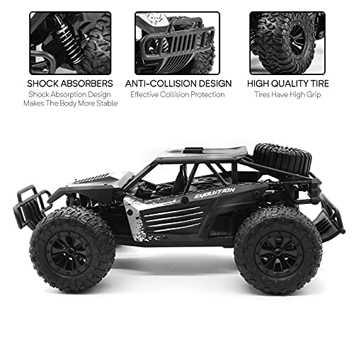 GizmoVine Coche teledirigido 1:14 velocidad RC Off-Road Buggy RC Coche todoterreno juguete con 2 baterías recargables para adultos y niños a partir de 6, 8 y 10 años (negro)