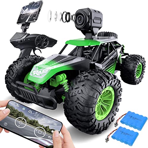 GizmoVine Coche Teledirigido con Cámara, 1:14 Coche RC Escala Coches de Alta Velocidad RC Fast Racing Monster Buggy, Camiones Todoterreno Vehículos Juguetes para Niños Adultos Niños Niñas