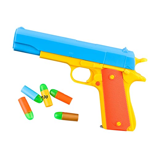 Gkotta Pistola de Juguete de Bala Suave para niños, Pistolas de Batalla de Espuma de Juguete Pistolas de Juguete Multiusos Que parecen Reales, Pistola de Bala Suave Segura(Blue)