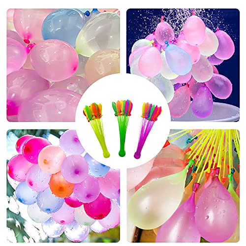 Globos de agua de colores, 222 unidades de globos de agua autosellantes, bombas de agua, 6 grupos con 37 botellas de agua, para fiestas en la piscina, batalla en la playa