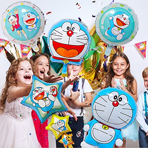 Globos de Papel de Aluminio - simyron 6pcs Globo Doraemon Globos de Helio Globo de Aire Decoración de Ccumpleaños para Niños Globo de Cumpleaños Globos de helio Juego de Decoración