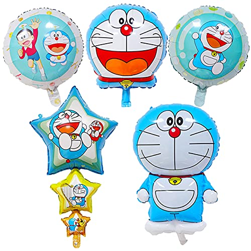 Globos de Papel de Aluminio - simyron 6pcs Globo Doraemon Globos de Helio Globo de Aire Decoración de Ccumpleaños para Niños Globo de Cumpleaños Globos de helio Juego de Decoración