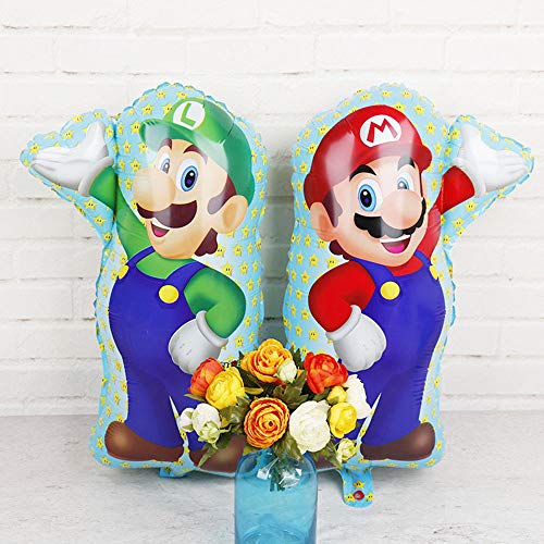 Globos de Super Mario Bros Balloons Mario Birthday Party Supplies para 6 cumpleaños, globos de Super Mario Party Supplies para niños, juego de 27 unidades