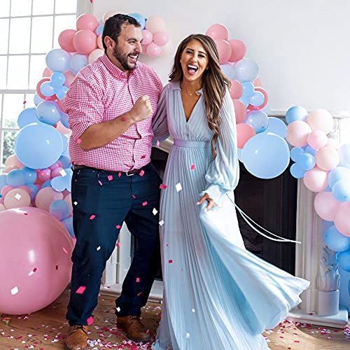 Globos Guirnalda Azul Rosa,BIQIQI 99 Piezas baby shower Decoración con Oro Rosa MetálicosGlobos,Rosa Azul Látex Globos para Revelar Género Niño o Niña Boda Cumpleaños Fiesta Decoración blue pink