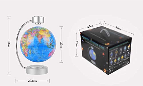 Globus Ornamente,360 grados Level Free Flip Ronda Base Top Led Vertical Irradiación Mapa del Mundo 20 cm Estudiante Infantil Regalo Magnético Flotante Globe