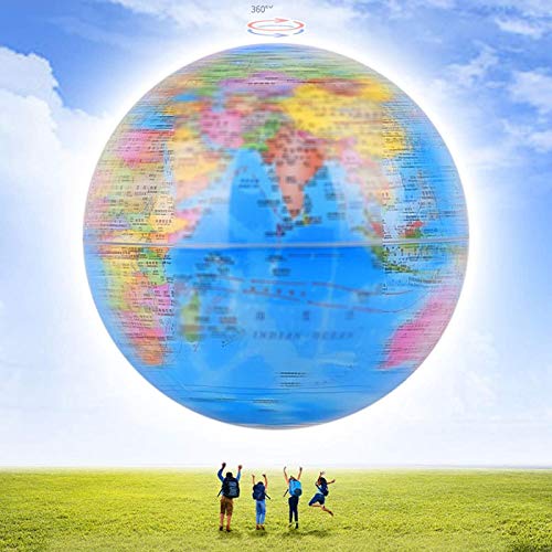 Globus Ornamente,360 grados Level Free Flip Ronda Base Top Led Vertical Irradiación Mapa del Mundo 20 cm Estudiante Infantil Regalo Magnético Flotante Globe