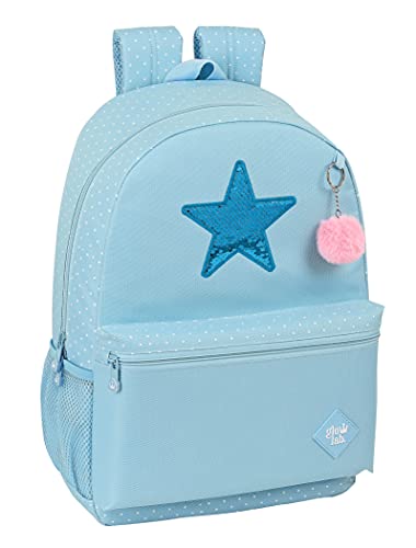 Glowlab Mochila Safta Escolar Star, 300x140x460 mm, Azul Claro