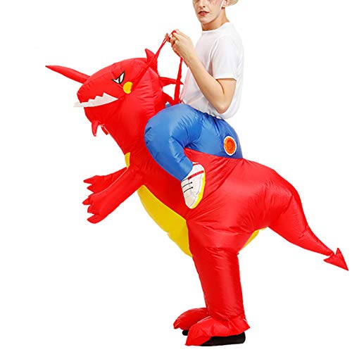 Godmoy Divertido Juego de Disfraz de Dinosaurio Inflable Montar Tyrannosaurus Rex Dinosaurio Traje de Cosplay Traje de Halloween para niños Adultos