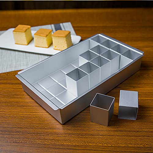 Gojiny Molde Número Pastel con 12 Latas de Pastel DIY Carta Molde para Tarta de Aluminio Tipo Móvil Número Puzle Tipo Móvil Combinación de Utensilios para Hornear para Cumpleaños de Boda