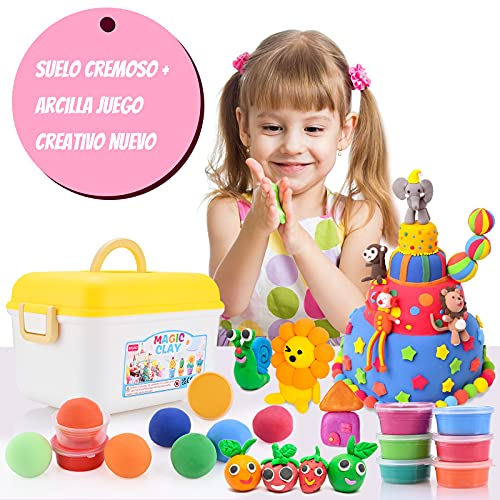 GOLDGE 36 Colores Arcilla Polimérica, Modelado de Color Arcilla para Niños con Tema para Tartas, DIY Artesanía Arcilla Set para Niños Regalo