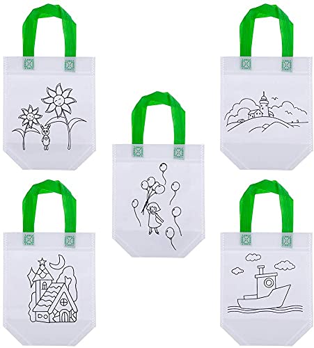 GOLDGE DIY Graffiti Bolsas para Colorear, 10 Pcs Graffiti Bags Ideal para 12 Ceras de Colores y Globo, Regalo niños Fiestas y cumpleaños