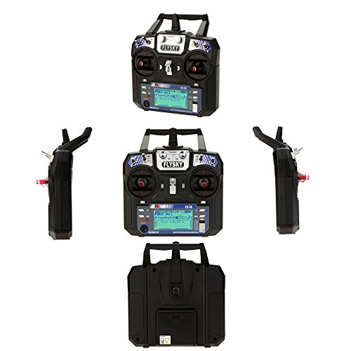 GoolRC Flysky FS-i6 Transmisor de sistema de radio AFHDS (sistema automático digital de conmutación de frecuencia) 2A de 6 canales y 2,4 GHz para helicóptero planeador RC (teledirigido) con modo de recepción 2 (FS-iA6)