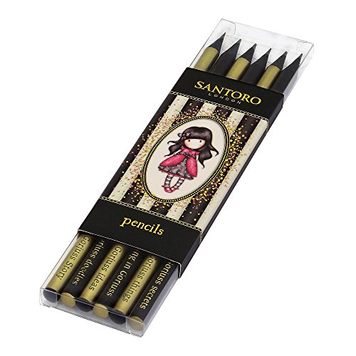 Gorjuss Ladybird Black and Gold Pencil Set