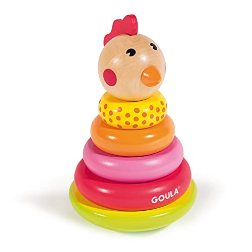 Goula - Apilable Gallina, Primer juguete para apilar para bebés a partir de 18 meses