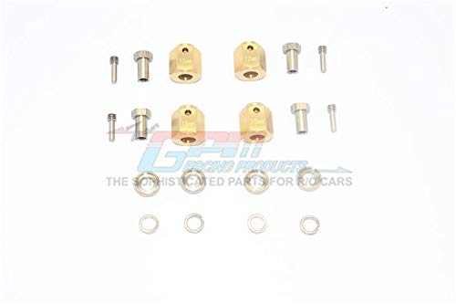 GPM Traxxas TRX-4 Aggiornamento Parti Brass Wheel Hex Adapters 12mm - 4Pc Set