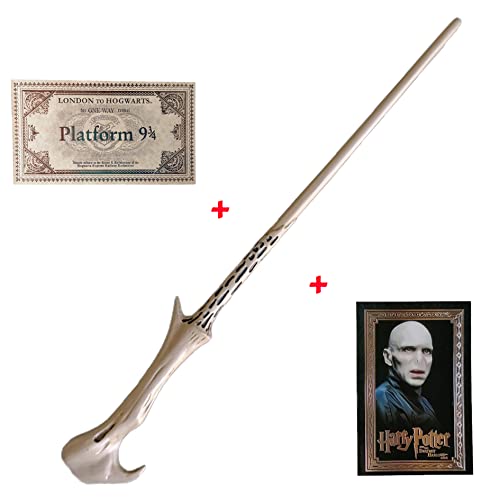 GPRODOTTI Varita mágica de Lord Voldemort Tom Riddle de colección con tarjeta y tarjeta para el tren 9 3/4 Gadget Harry Potter