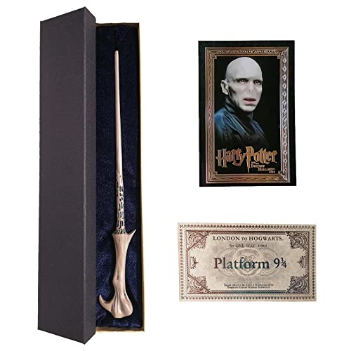 GPRODOTTI Varita mágica de Lord Voldemort Tom Riddle de colección con tarjeta y tarjeta para el tren 9 3/4 Gadget Harry Potter