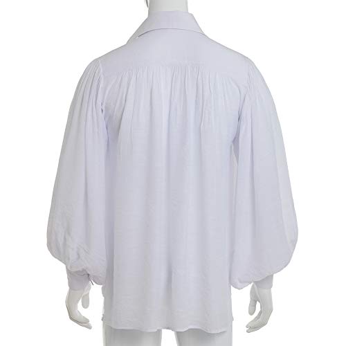 GRACEART Hombres Pirata Camisa Disfraz (X-Large, Blanco)