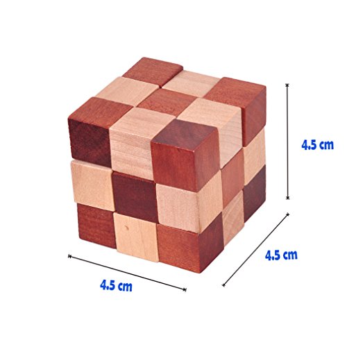 Gracelaza 6 Piezas Juguetes Rompecabezas de Madera Caja Set - IQ Juguete Educativo - 3D Brain Teaser Puzzle de Madera - Juego Niños y Adolescentes