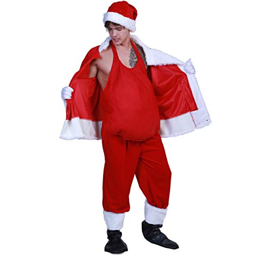 Gran Barriga de Papá Noel, Disfraz de Santa, Ropa de Papá Noel Santa Claus Costume para Navidad Show Escenario Fiesta