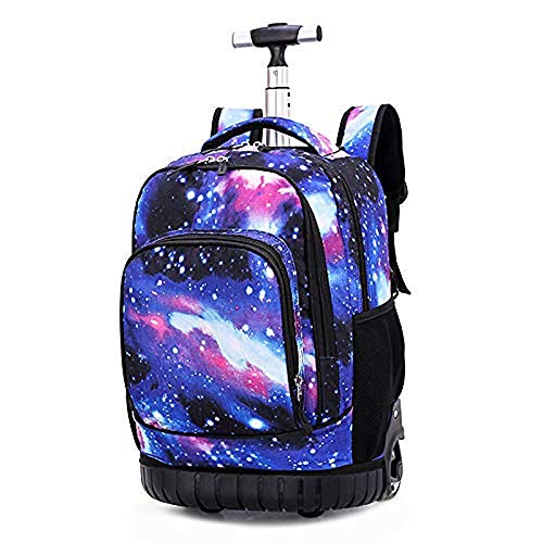 GRANDLIN Mochila enrollable, para la escuela, de viaje, de viaje, mochila multifunción, mochila con ruedas, para estudiantes universitarios, bolsas escolares para viajes, Cielo estrellado, 18-inch