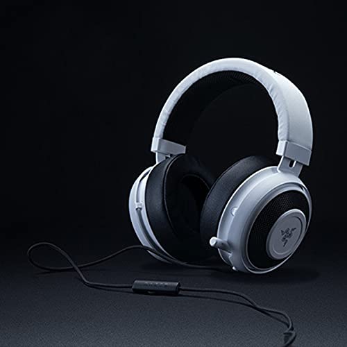 Greatangle-UK V2 USB Digital Gaming Headset Wired Pro Game Headset Light PC Gaming Pro Headphone Auriculares con Sonido Envolvente Blanco