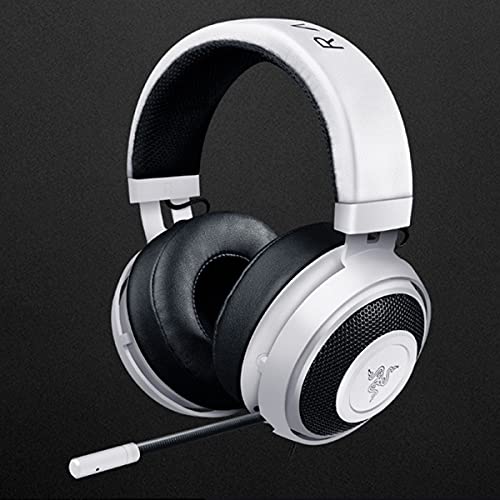 Greatangle-UK V2 USB Digital Gaming Headset Wired Pro Game Headset Light PC Gaming Pro Headphone Auriculares con Sonido Envolvente Blanco