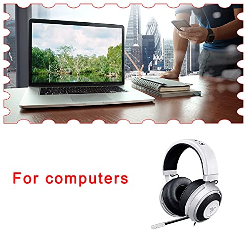 Greatangle-UK V2 USB Digital Gaming Headset Wired Pro Game Headset Light PC Gaming Pro Headphone Auriculares con Sonido Envolvente Blanco