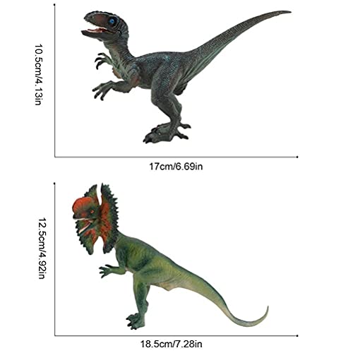 Gtytrxi Jurassic World Dinosaurios, Simulación De Los Antiguos Dinosaurios Jurásicos Era Animal Modelo Velociraptor Dilophosaurus Plástico Dinosaurio Adornos