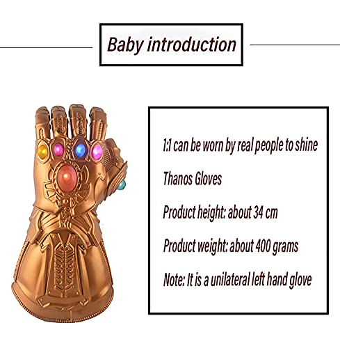 Guantelete del infinitom, ​Thanos Gems con 6 LED Iron Man Infinity Gauntlet War Infinity,Accesorios de Fiesta de Cosplay de Bar