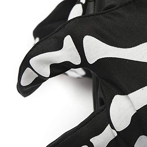 Guantes de Esqueletos Blancos y Máscara de Cara de Calavera Huesos de Fantasmas para Adultos Halloween Fiesta de Disfraz de Danza