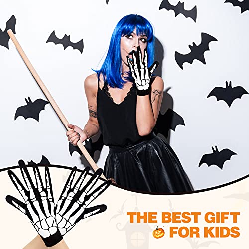 Guantes de Hueso de Esqueleto para Disfraces de Halloween, Accesorio de Guantes de Esqueleto, Accesorios de Halloween y Suministros para Fiestas de Disfraces de Baile de Halloween