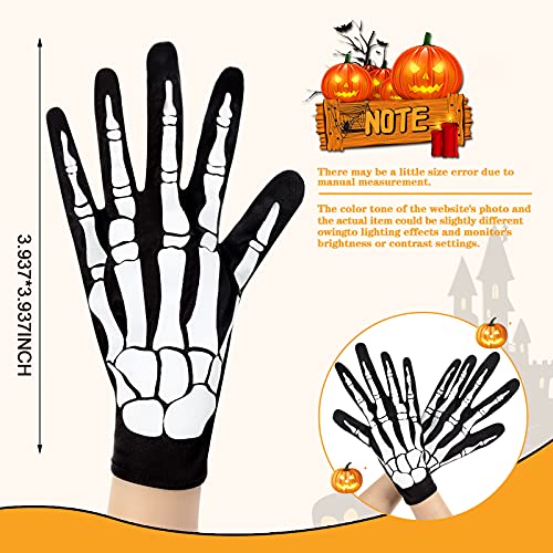 Guantes de Hueso de Esqueleto para Disfraces de Halloween, Accesorio de Guantes de Esqueleto, Accesorios de Halloween y Suministros para Fiestas de Disfraces de Baile de Halloween