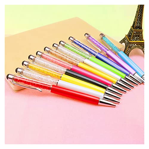 Guanwen 12 PCS/Lot Cristal Cristal Pen BOLLES DE BALLOPON DE Diamante PETERÍA PAPELÍDO BOLOZO PLAZÓN Toque Tock Pen Billa AFELADO MULCIO MULCIO