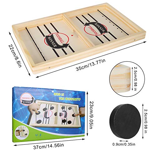 GUBOOM Juego de Mesa de Hockey, Hockey de Mesa, 2 en 1 Juego de Air Hockey para Mesa, Fast Sling Puck Juego Adecuado para la interacción Entre Padres e Hijos Actividades de reunión Familiar (A)