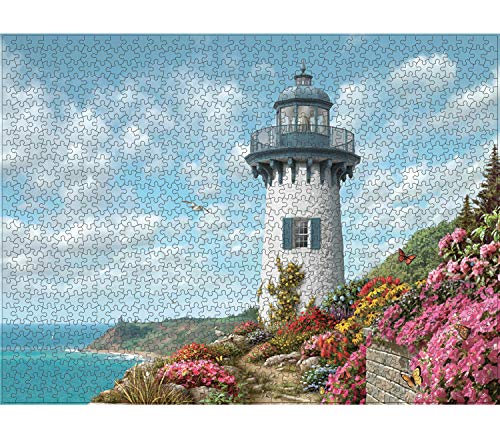 GuDoQi Puzzle 1000 Piezas Adultos Rompecabezas Alto Difícil Faro del Puerto para Infantiles Adolescentes…