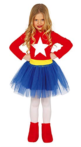 Guirca-83213 Capitán América Disfraz 5-6 años Supergirl, Multicolor (83213)