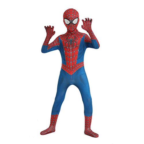 GUOHANG Traje de Spiderman niños Adultos 3D Anime Spiderman Traje Traje Medias Escenario Rendimiento casero Disfraces de Halloween Carnaval Cosplay disfrazaje Fiesta,Style 6,90~100CM