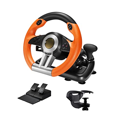 GUOQING Juego de Volante de Carreras, Fit For PS4 Racing Wheel 180 ° Volante de Carreras Drive