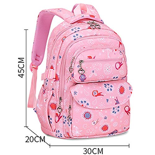 GURGER Mochilas Escolares Niña Impermeable para Estudiante Mochila Infantil, Tira Reflectante, Rosado