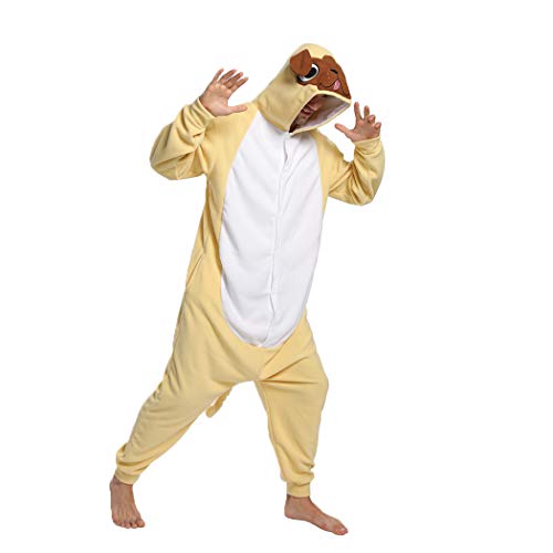 Guturris Disfraz de Cosplay para Adultos Pijamas de Animales Unisex Amarillo L