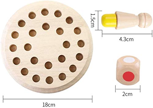 Gxhong Ajedrez Memoria Madera con Juguetes Cognitivos de Color para Niños, Juego Memoria Interacción Entre Padres e Hijos, Juguete Ajedrez Memoria Madera para Niños Mayores de 3 años