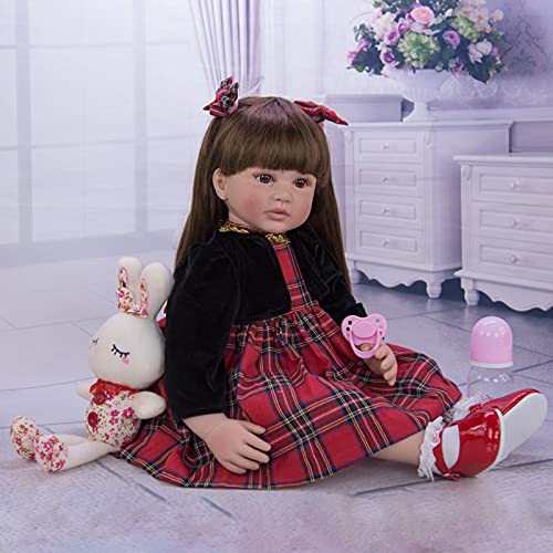 GYAM Muñecas Reborn de 24 Pulgadas 60 cm Cuerpo de Tela Realista Princesa niña muñeca para la Venta muñeca étnica Chico cumpleaños